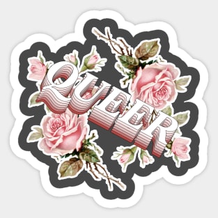 Vintage Victoriana Queer Rose Illustration Design Sticker